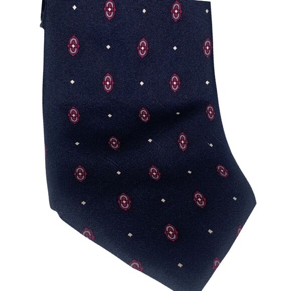 Christian Dior Navy Blue Silk Mens Neck Tie WPL125 Dress Business Formal Trendy - Picture 3 of 9